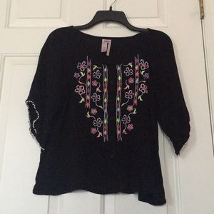 Black Floral Blouse from Justice